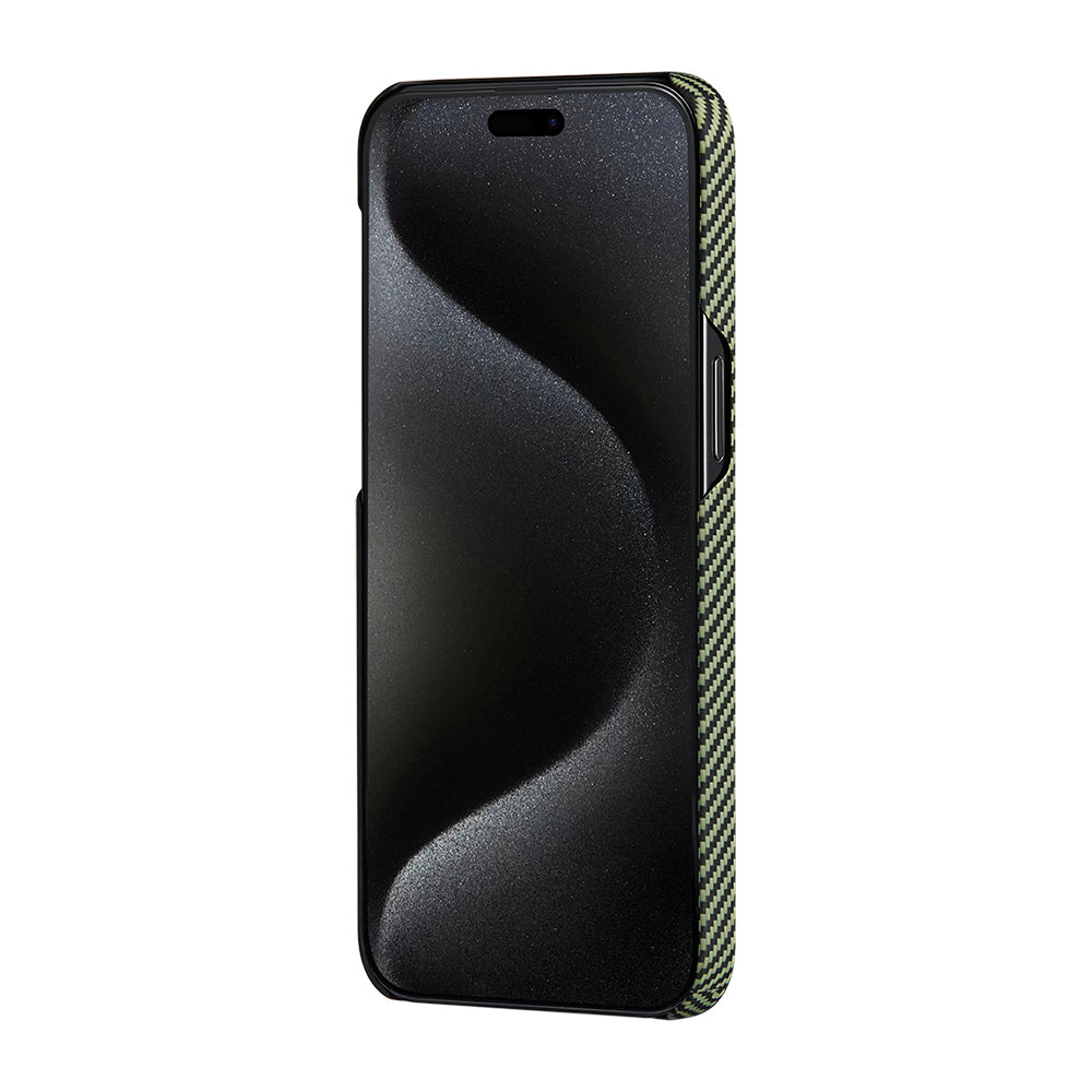 Pitaka Tactile Woven Orchestra Serisi iPhone 15 Pro Max M-safe Şarj Özellikli 600D Aramid Fiber Overture Kılıf