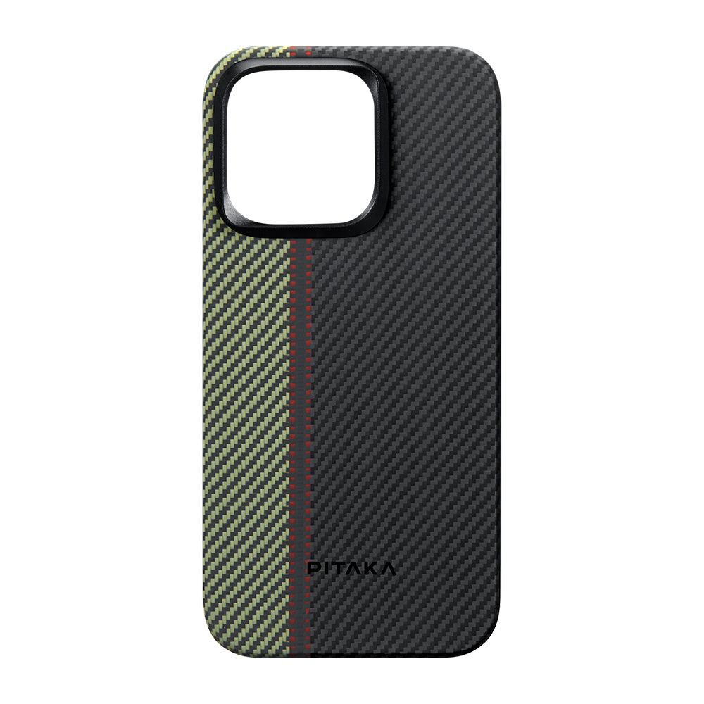 Pitaka Tactile Woven Orchestra Serisi iPhone 15 Pro Max M-safe Şarj Özellikli 600D Aramid Fiber Overture Kılıf