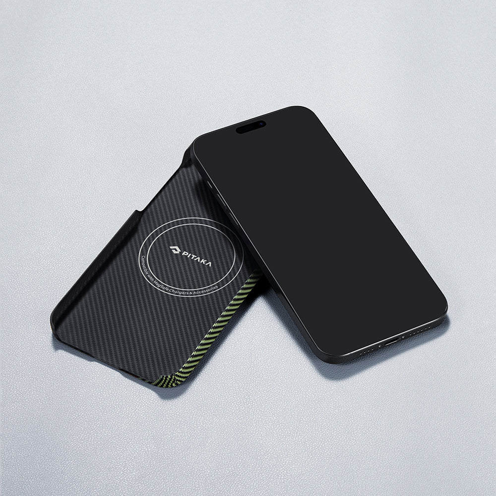 Pitaka Tactile Woven Orchestra Serisi iPhone 15 Pro Max M-safe Şarj Özellikli 600D Aramid Fiber Overture Kılıf