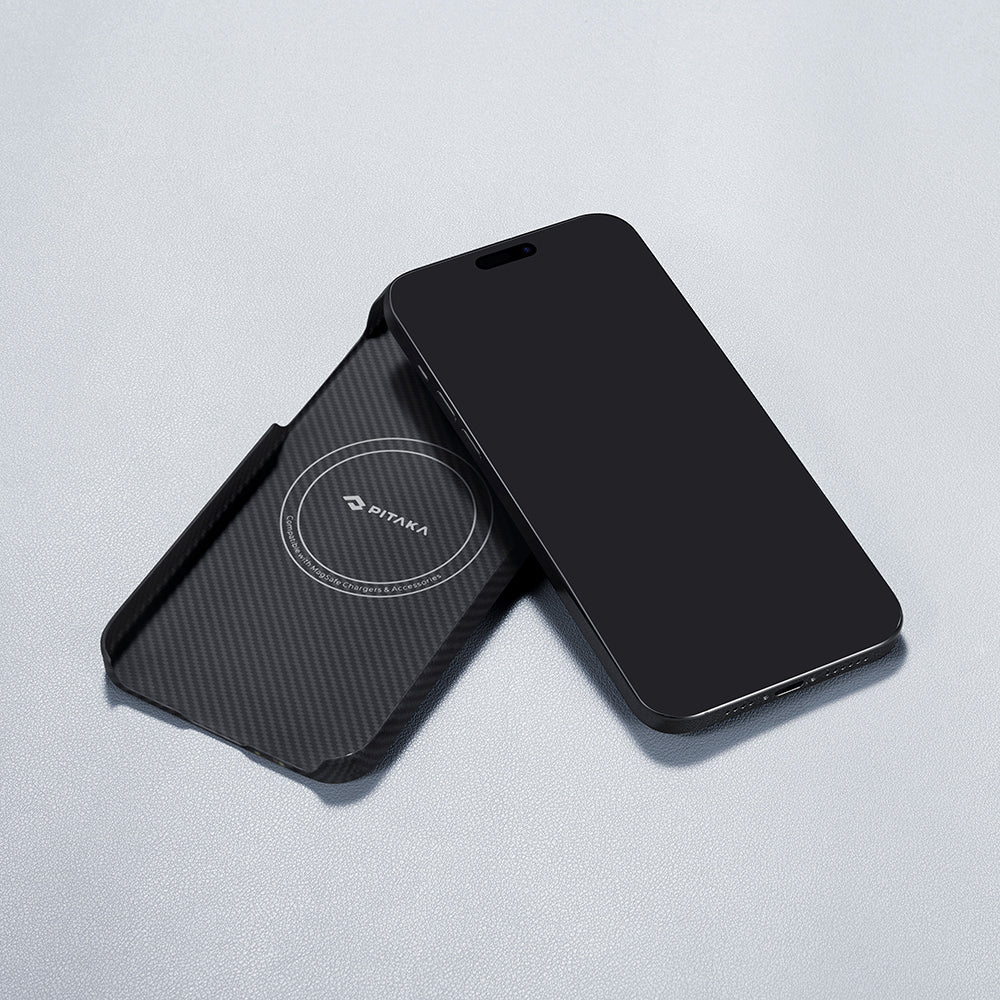 Pitaka Tactile Woven Orchestra Serisi iPhone 15 Pro Max M-safe Şarj Özellikli 600D Aramid Fiber Rhapsody Kılıf