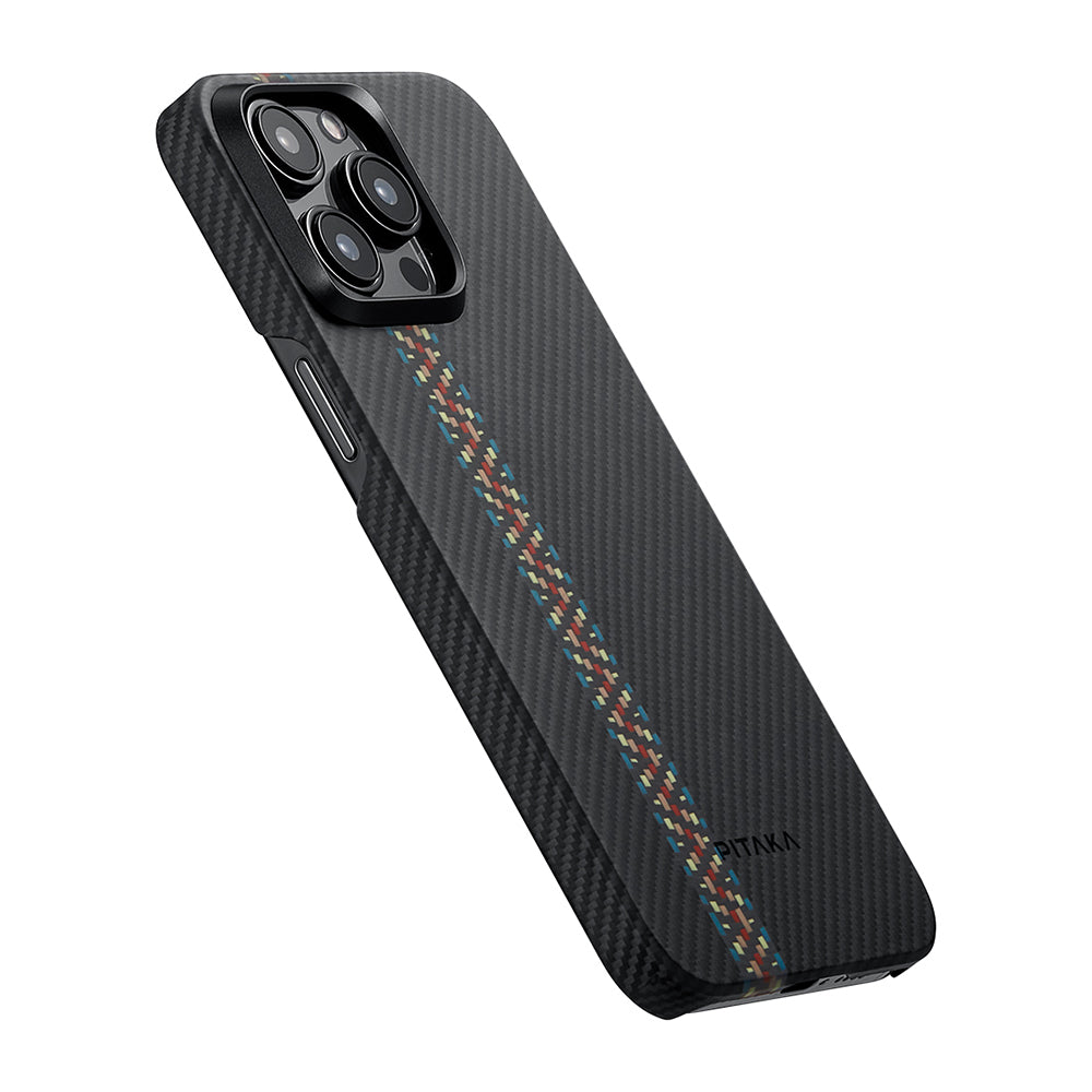 Pitaka Tactile Woven Orchestra Serisi iPhone 15 Pro Max M-safe Şarj Özellikli 600D Aramid Fiber Rhapsody Kılıf