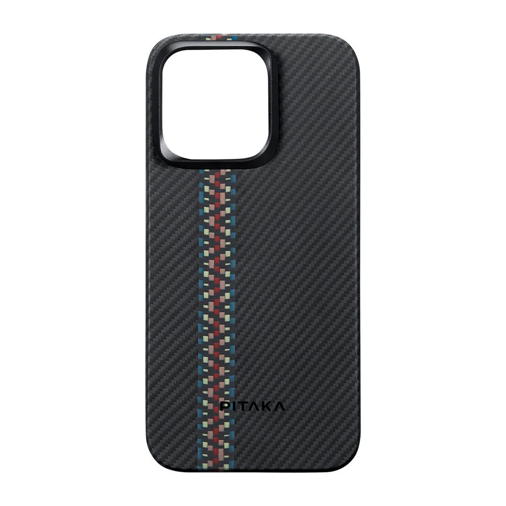 Pitaka Tactile Woven Orchestra Serisi iPhone 15 Pro Max M-safe Şarj Özellikli 600D Aramid Fiber Rhapsody Kılıf