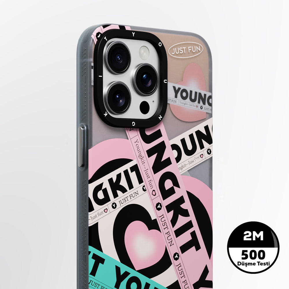 Youngkit Flipped Serisi iPhone 15 Pro Max M-safe Airbagli Çift Katmanlı Kılıf