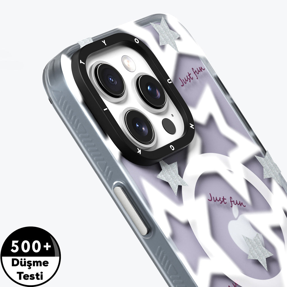 Youngkit Star&Butterfly Serisi iPhone 15 Pro Max M-safe Airbagli Çift Katmanlı Kılıf