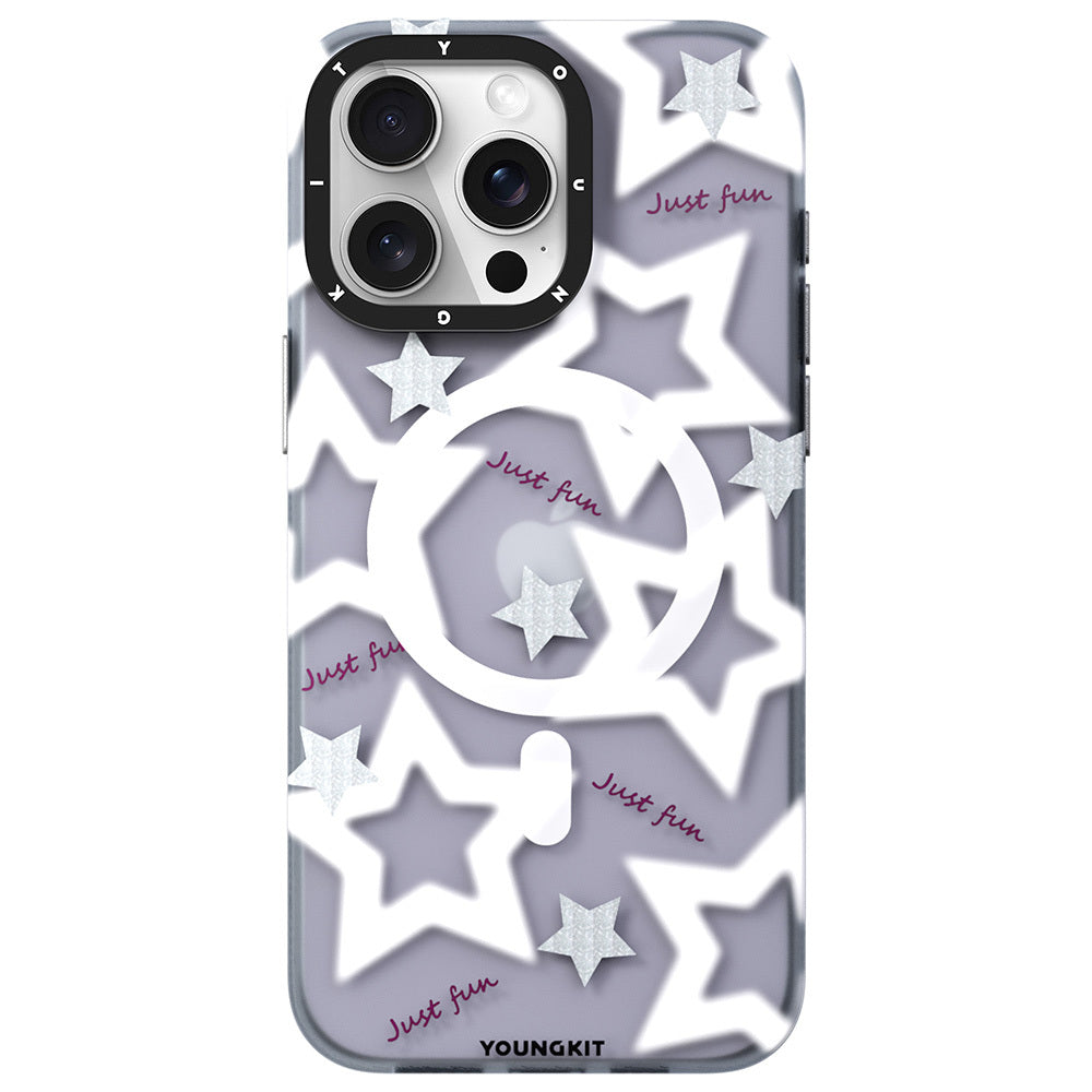 Youngkit Star&Butterfly Serisi iPhone 15 Pro Max M-safe Airbagli Çift Katmanlı Kılıf