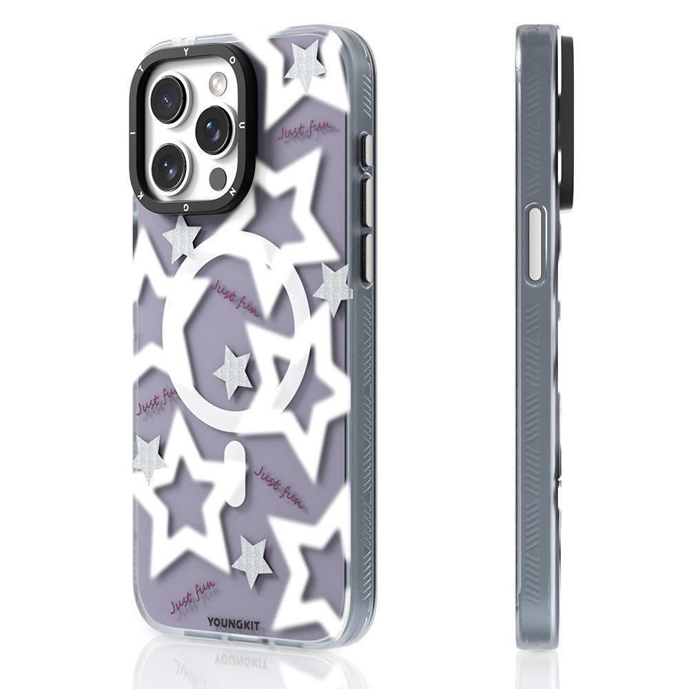 Youngkit Star&Butterfly Serisi iPhone 15 Pro Max M-safe Airbagli Çift Katmanlı Kılıf