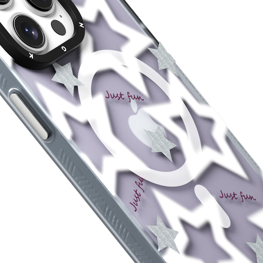 Youngkit Star&Butterfly Serisi iPhone 15 Pro Max M-safe Airbagli Çift Katmanlı Kılıf