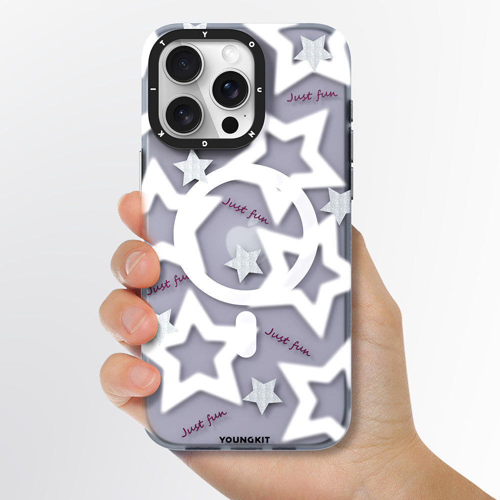 Youngkit Star&Butterfly Serisi iPhone 15 Pro Max M-safe Airbagli Çift Katmanlı Kılıf