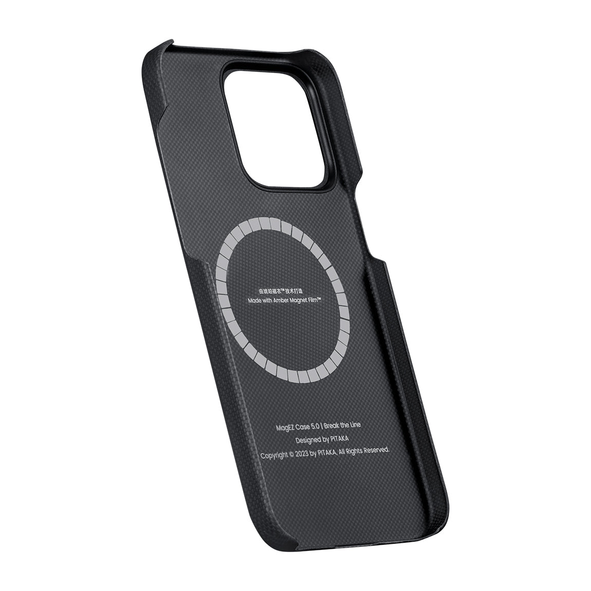 Pitaka Tactile Woven iPhone 15 Pro Max M-safe Şarj Özellikli Aramid Fiber Break The Line Kılıf