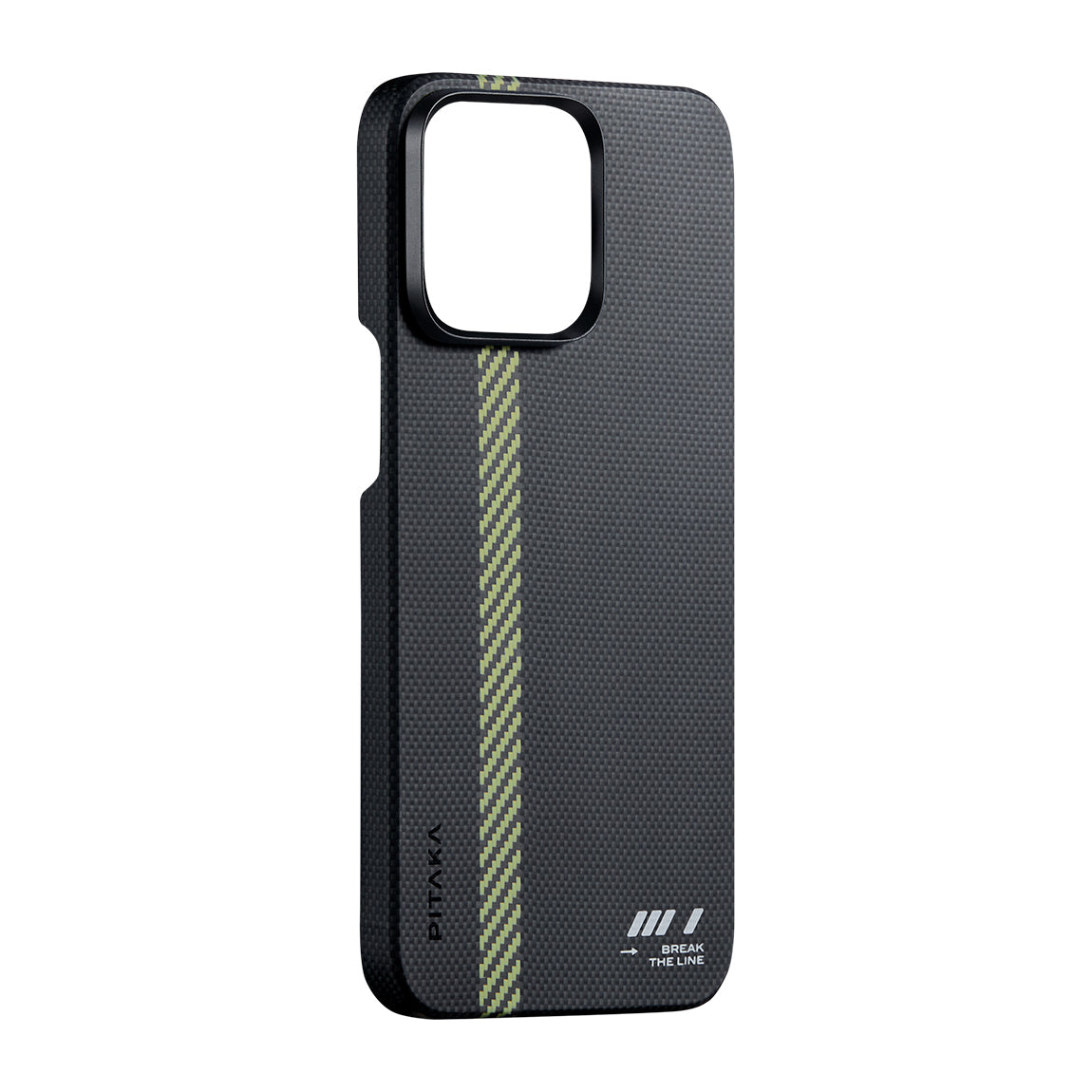 Pitaka Tactile Woven iPhone 15 Pro Max M-safe Şarj Özellikli Aramid Fiber Break The Line Kılıf