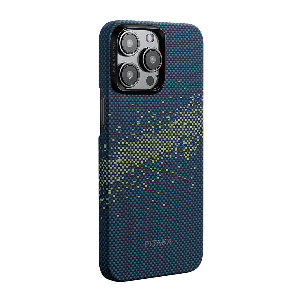 Pitaka Tactile Woven Starpeak Serisi iPhone 15 Pro Max M-safe Şarj Özellikli Aramid Fiber Milky Way Galaxy Kılıf
