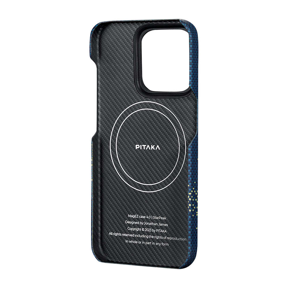 Pitaka Tactile Woven Starpeak Serisi iPhone 15 Pro Max M-safe Şarj Özellikli Aramid Fiber Milky Way Galaxy Kılıf