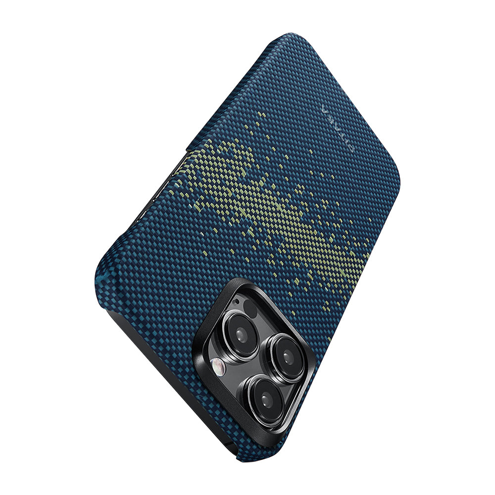 Pitaka Tactile Woven Starpeak Serisi iPhone 15 Pro Max M-safe Şarj Özellikli Aramid Fiber Milky Way Galaxy Kılıf