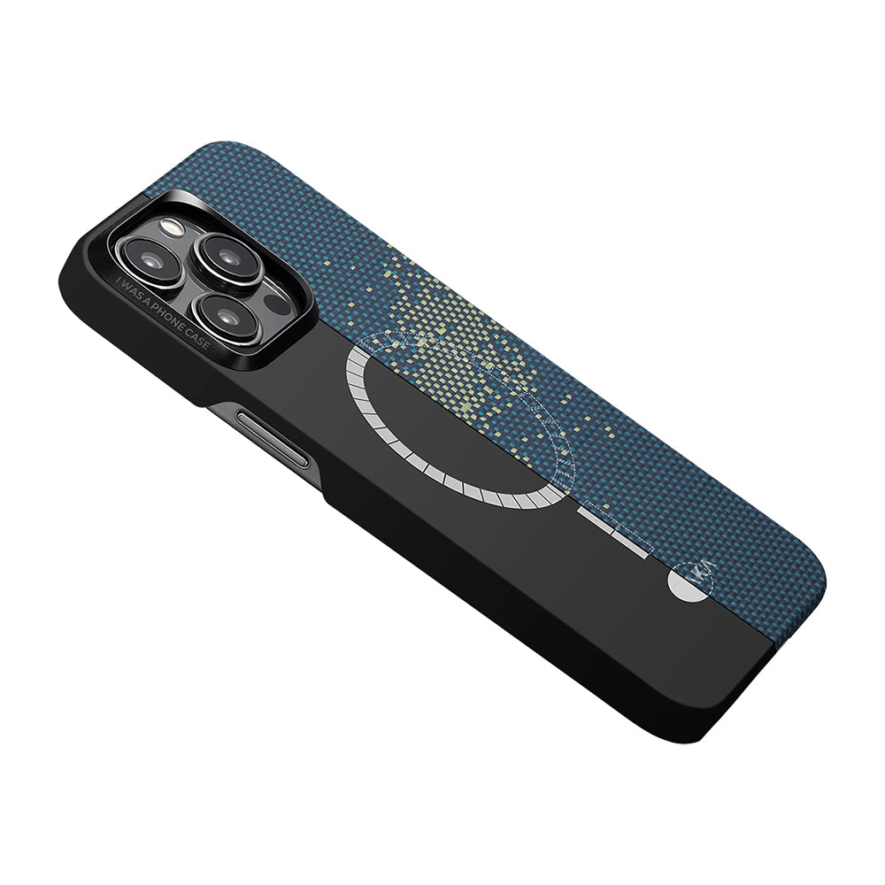 Pitaka Tactile Woven Starpeak Serisi iPhone 15 Pro Max M-safe Şarj Özellikli Aramid Fiber Milky Way Galaxy Kılıf