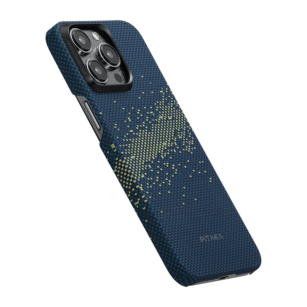 Pitaka Tactile Woven Starpeak Serisi iPhone 15 Pro Max M-safe Şarj Özellikli Aramid Fiber Milky Way Galaxy Kılıf