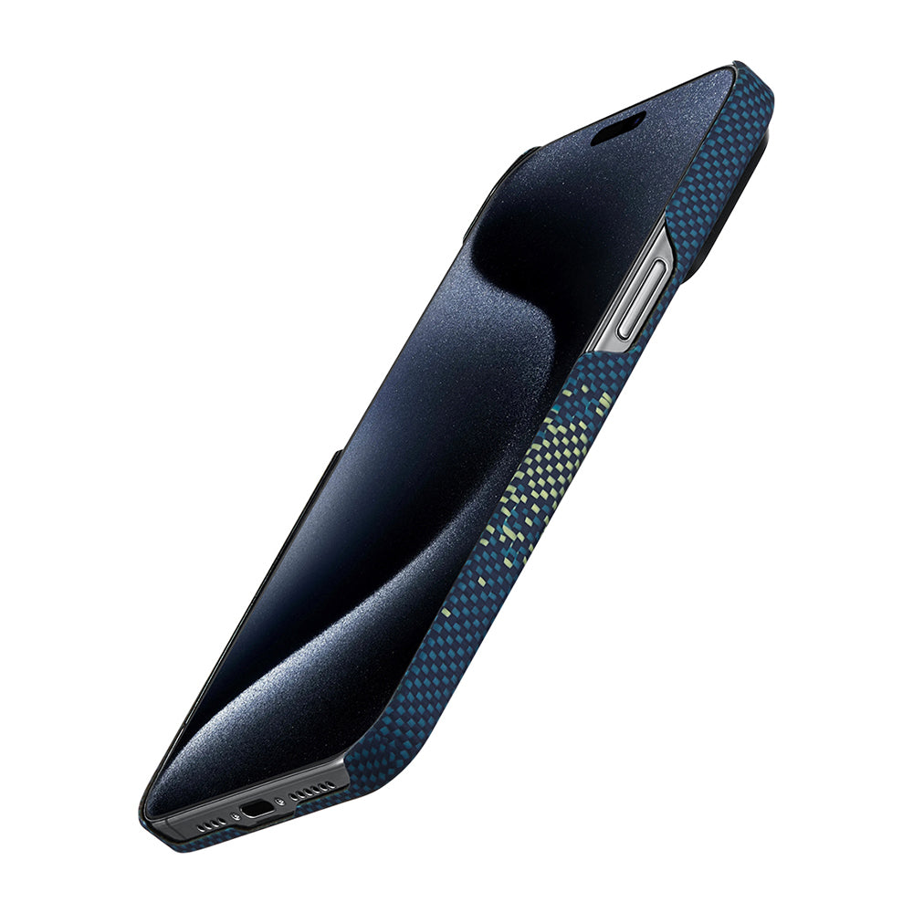 Pitaka Tactile Woven Starpeak Serisi iPhone 15 Pro Max M-safe Şarj Özellikli Aramid Fiber Milky Way Galaxy Kılıf