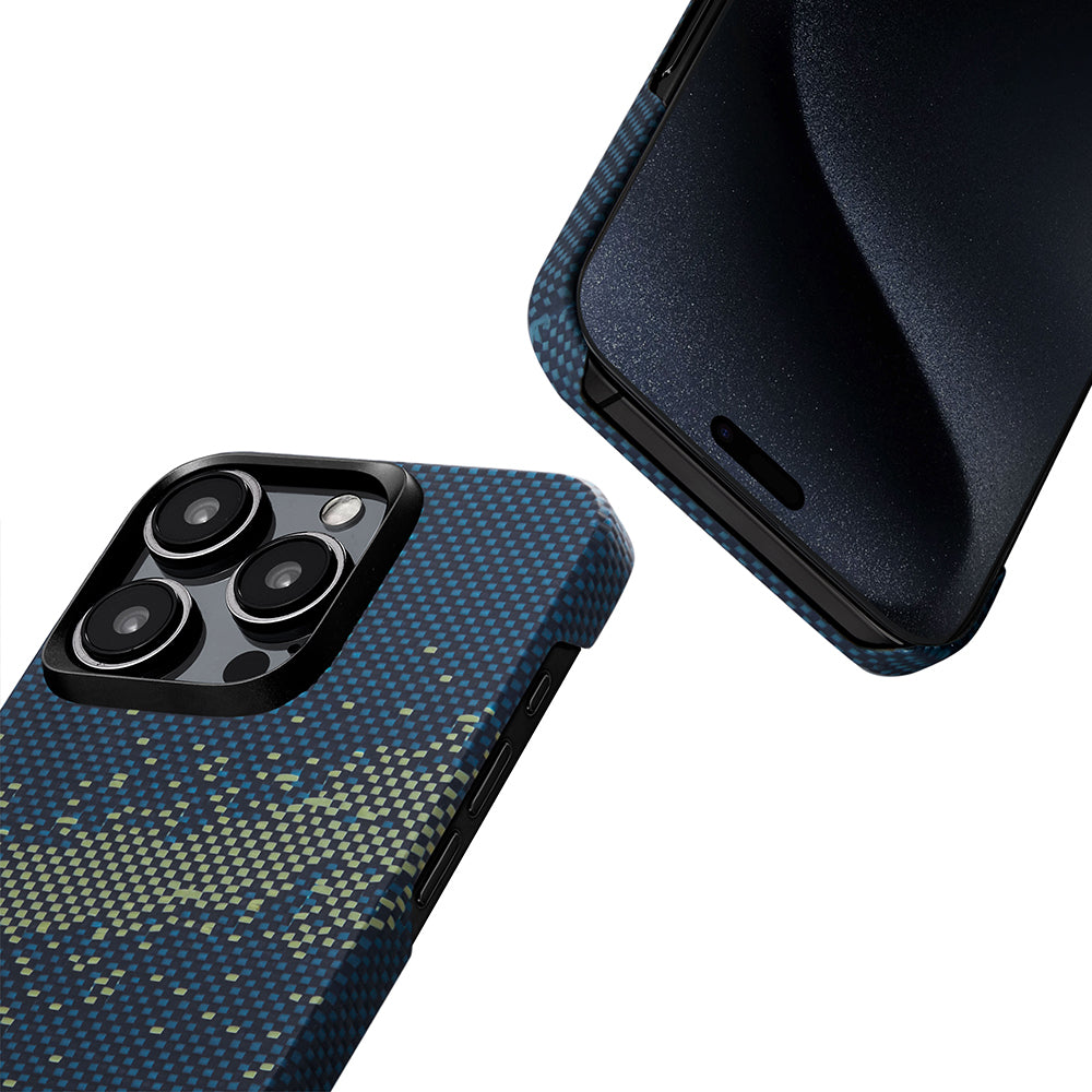 Pitaka Tactile Woven Starpeak Serisi iPhone 15 Pro Max M-safe Şarj Özellikli Aramid Fiber Milky Way Galaxy Kılıf