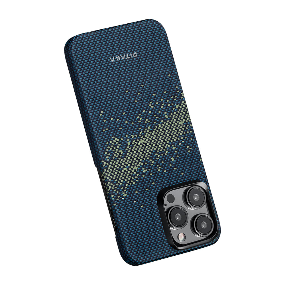 Pitaka Tactile Woven Starpeak Serisi iPhone 15 Pro Max M-safe Şarj Özellikli Aramid Fiber Milky Way Galaxy Kılıf