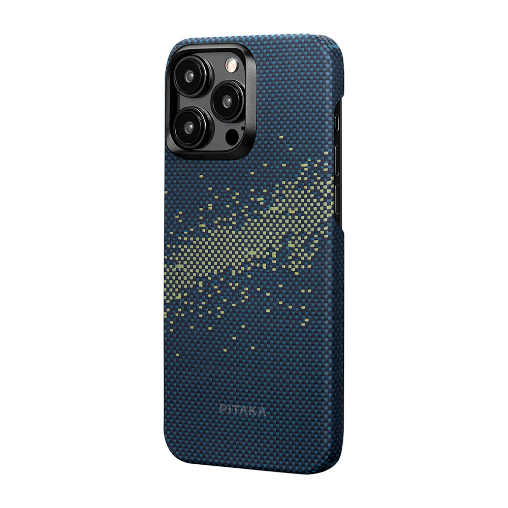 Pitaka Tactile Woven Starpeak Serisi iPhone 15 Pro Max M-safe Şarj Özellikli Aramid Fiber Milky Way Galaxy Kılıf