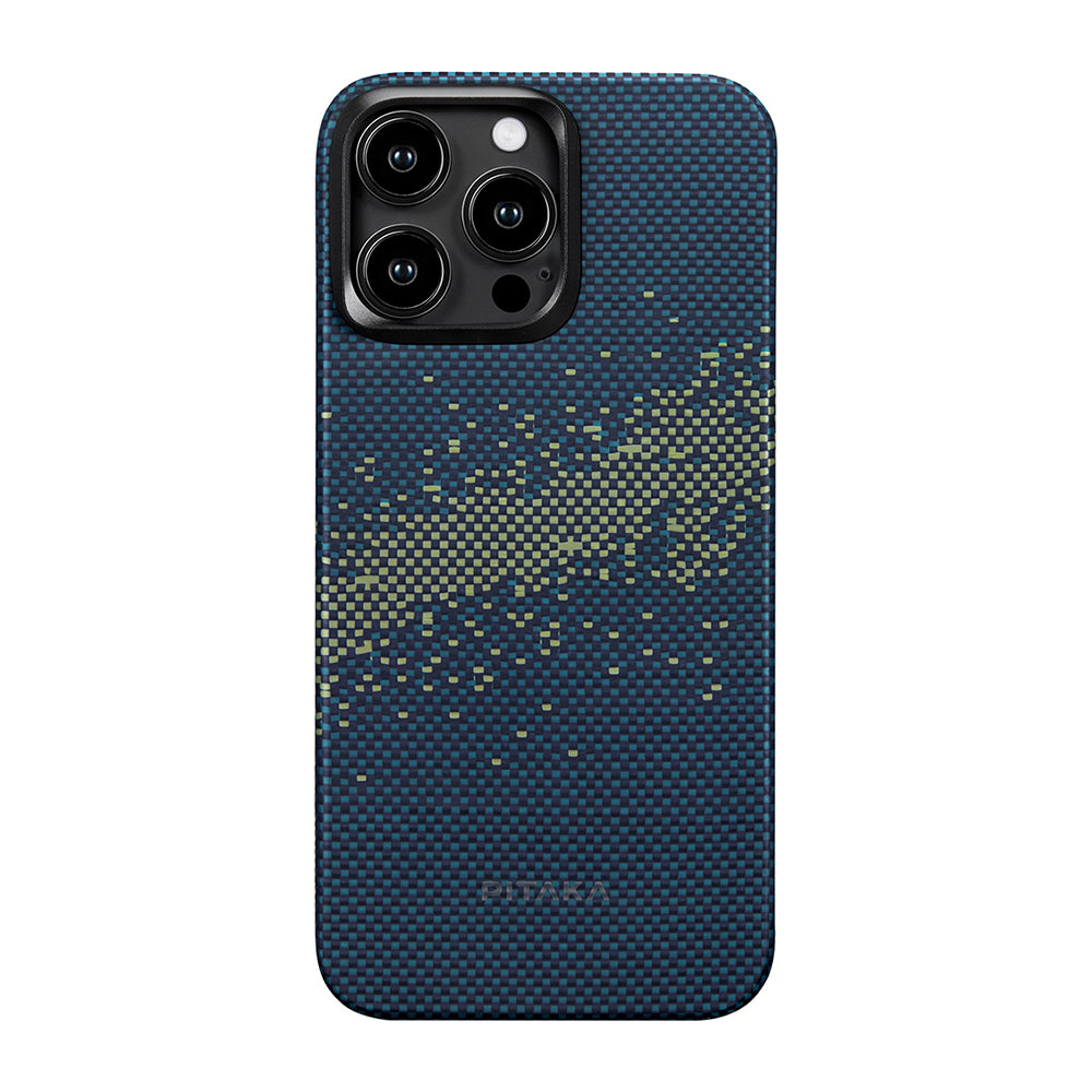 Pitaka Tactile Woven Starpeak Serisi iPhone 15 Pro Max M-safe Şarj Özellikli Aramid Fiber Milky Way Galaxy Kılıf