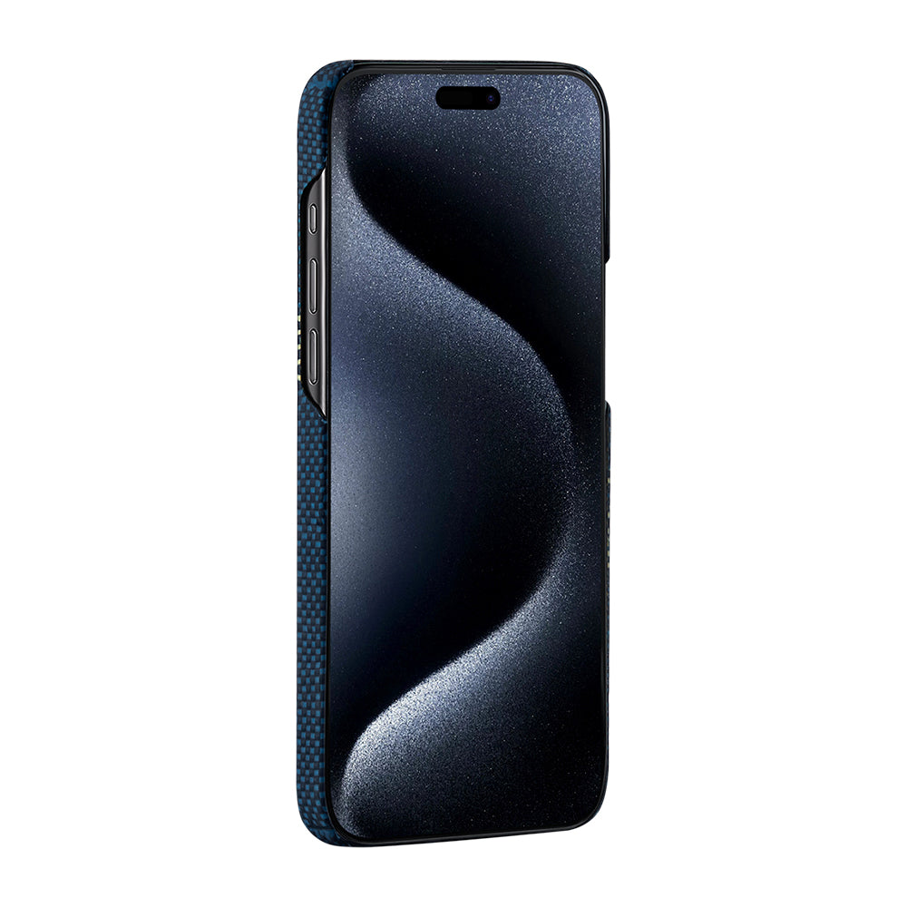 Pitaka Tactile Woven Starpeak Serisi iPhone 15 Pro Max M-safe Şarj Özellikli Aramid Fiber Over The Horizon Kılıf