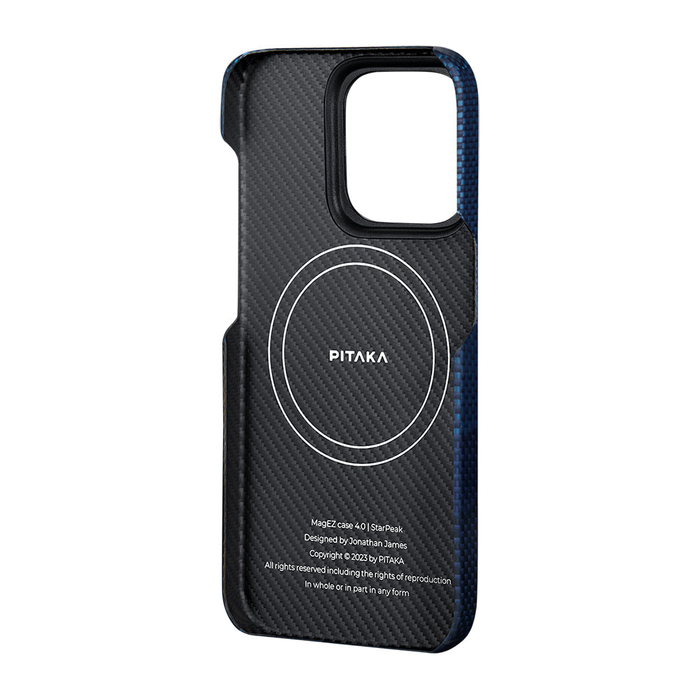 Pitaka Tactile Woven Starpeak Serisi iPhone 15 Pro Max M-safe Şarj Özellikli Aramid Fiber Over The Horizon Kılıf