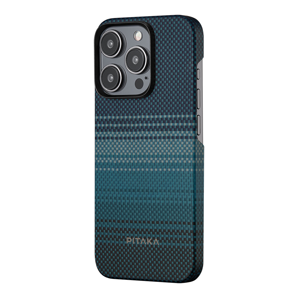 Pitaka Tactile Woven Sunset-Moonrise Serisi iPhone 15 Pro Max M-safe Şarj Özellikli Aramid Fiber Moonrise Kılıf