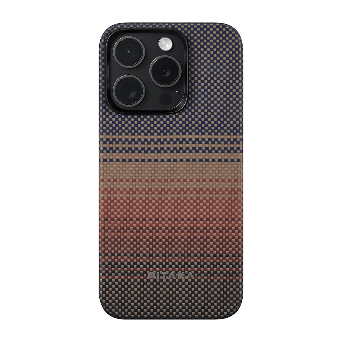 Pitaka Tactile Woven Sunset-Moonrise Serisi iPhone 15 Pro Max M-safe Şarj Özellikli Aramid Fiber Sunset Kılıf