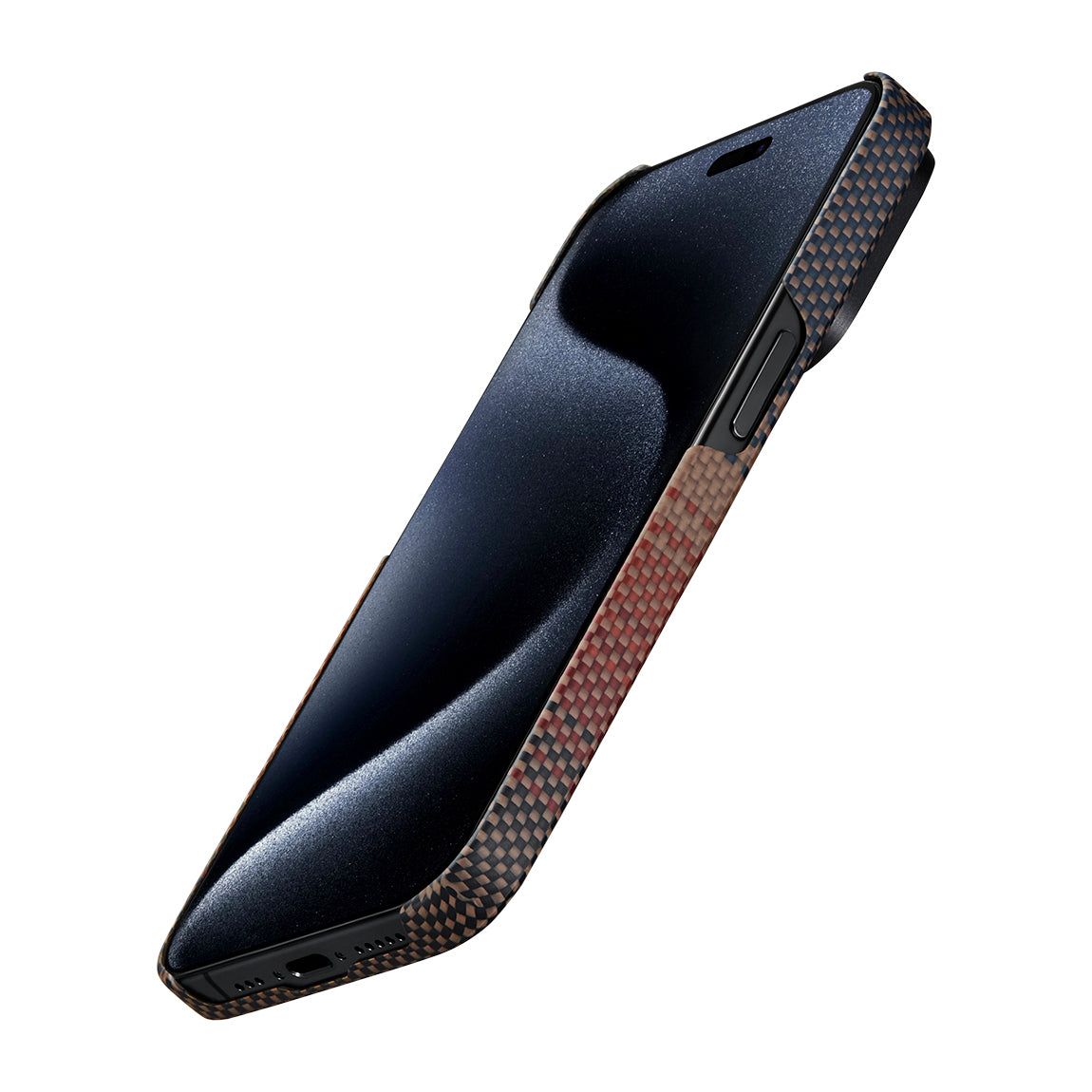 Pitaka Tactile Woven Sunset-Moonrise Serisi iPhone 15 Pro Max M-safe Şarj Özellikli Aramid Fiber Sunset Kılıf
