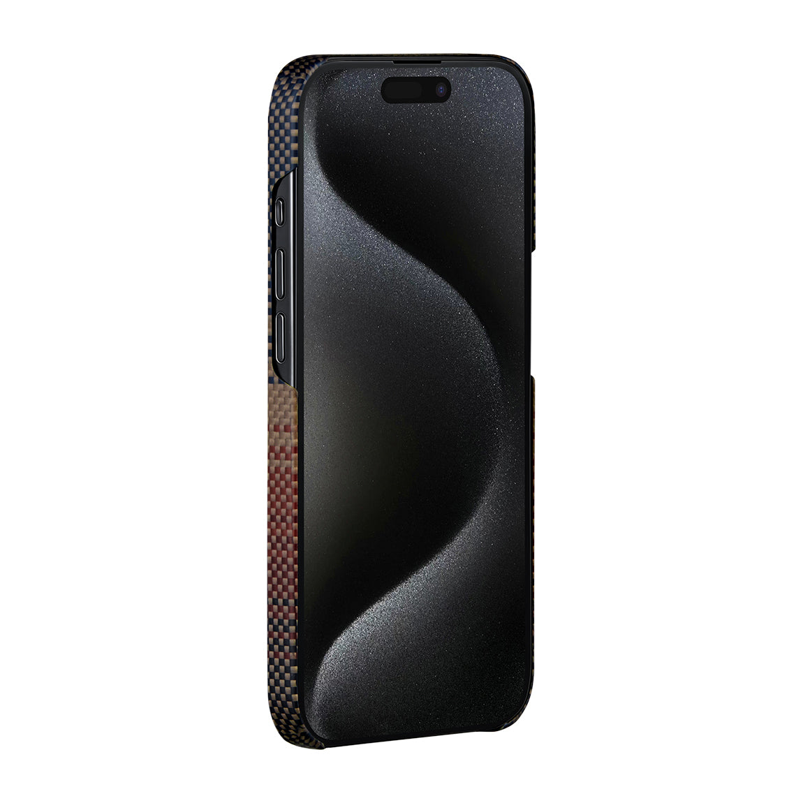 Pitaka Tactile Woven Sunset-Moonrise Serisi iPhone 15 Pro Max M-safe Şarj Özellikli Aramid Fiber Sunset Kılıf