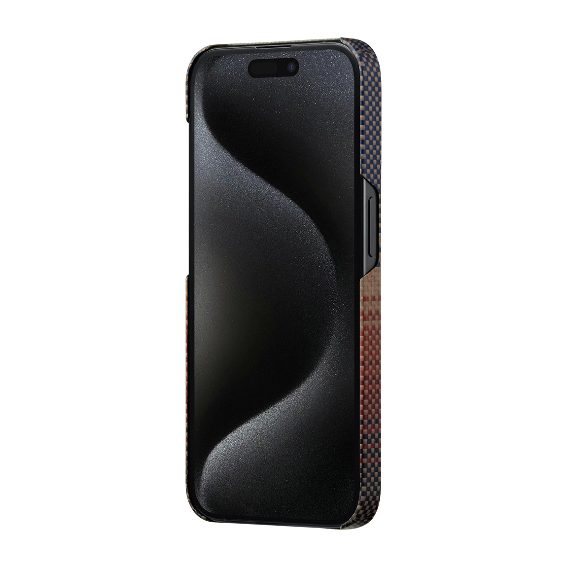 Pitaka Tactile Woven Sunset-Moonrise Serisi iPhone 15 Pro Max M-safe Şarj Özellikli Aramid Fiber Sunset Kılıf
