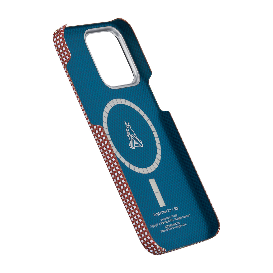 Pitaka Ultra-Slim Classic Serisi iPhone 15 Pro Max M-safe Şarj Özellikli Awa Tasarımlı 1500D Aramid Fiber Bonfire Kılıf