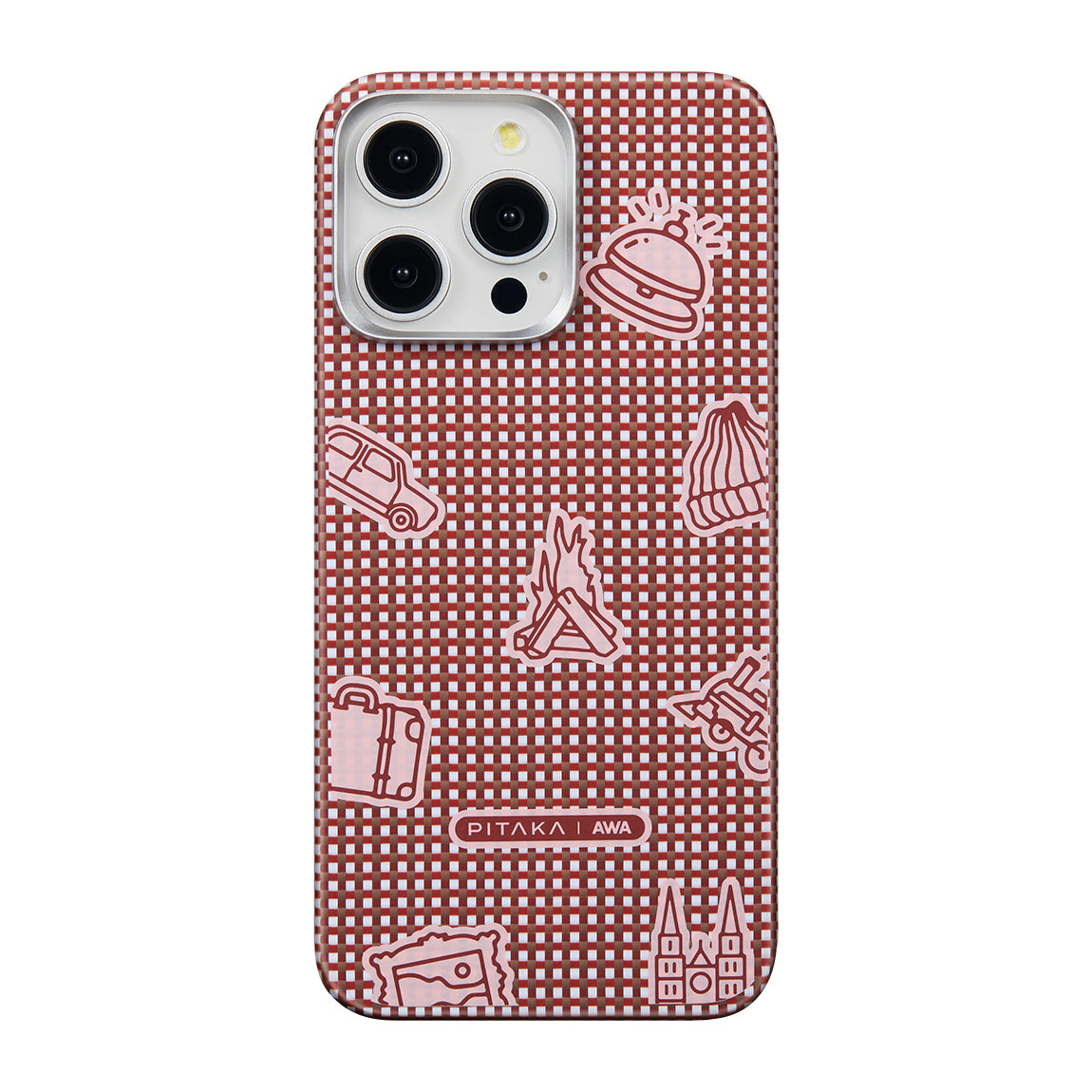 Pitaka Ultra-Slim Classic Serisi iPhone 15 Pro Max M-safe Şarj Özellikli Awa Tasarımlı 1500D Aramid Fiber Bonfire Kılıf