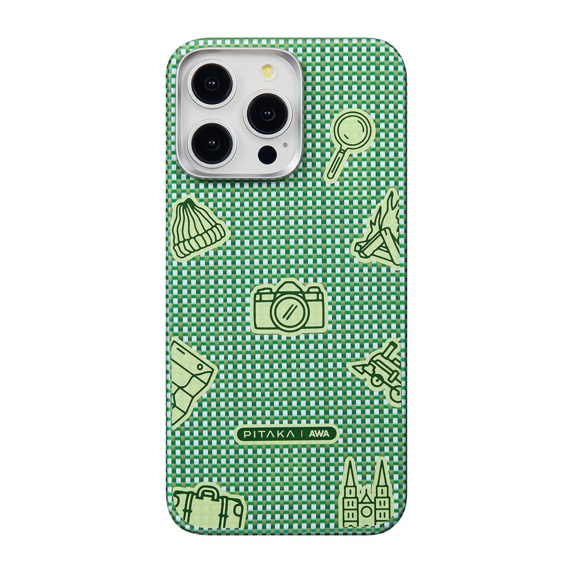Pitaka Ultra-Slim Classic Serisi iPhone 15 Pro Max M-safe Şarj Özellikli Awa Tasarımlı 1500D Aramid Fiber Forest Kılıf