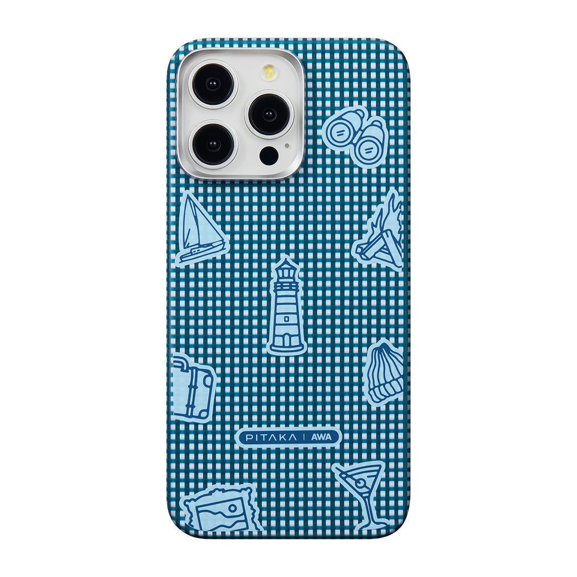 Pitaka Ultra-Slim Classic Serisi iPhone 15 Pro Max M-safe Şarj Özellikli Awa Tasarımlı 1500D Aramid Fiber Ocean Kılıf