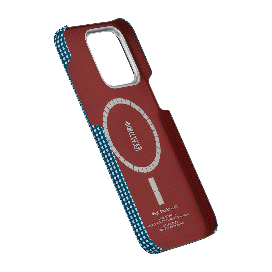 Pitaka Ultra-Slim Classic Serisi iPhone 15 Pro Max M-safe Şarj Özellikli Awa Tasarımlı 1500D Aramid Fiber Ocean Kılıf