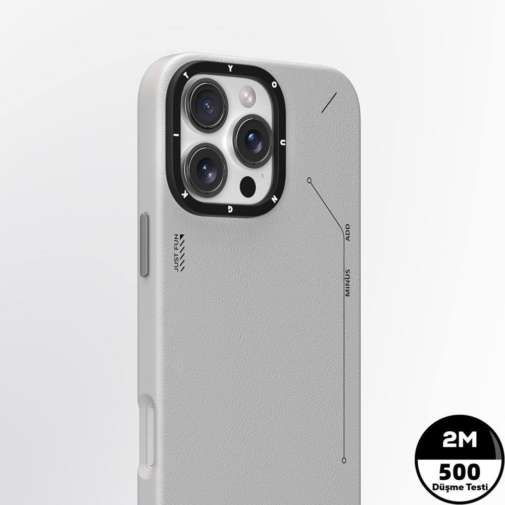 Youngkit Tech Fashion Serisi iPhone 15 Pro Max M-safe Şarj Özellikli Basit Mat Deri Desenli Kılıf
