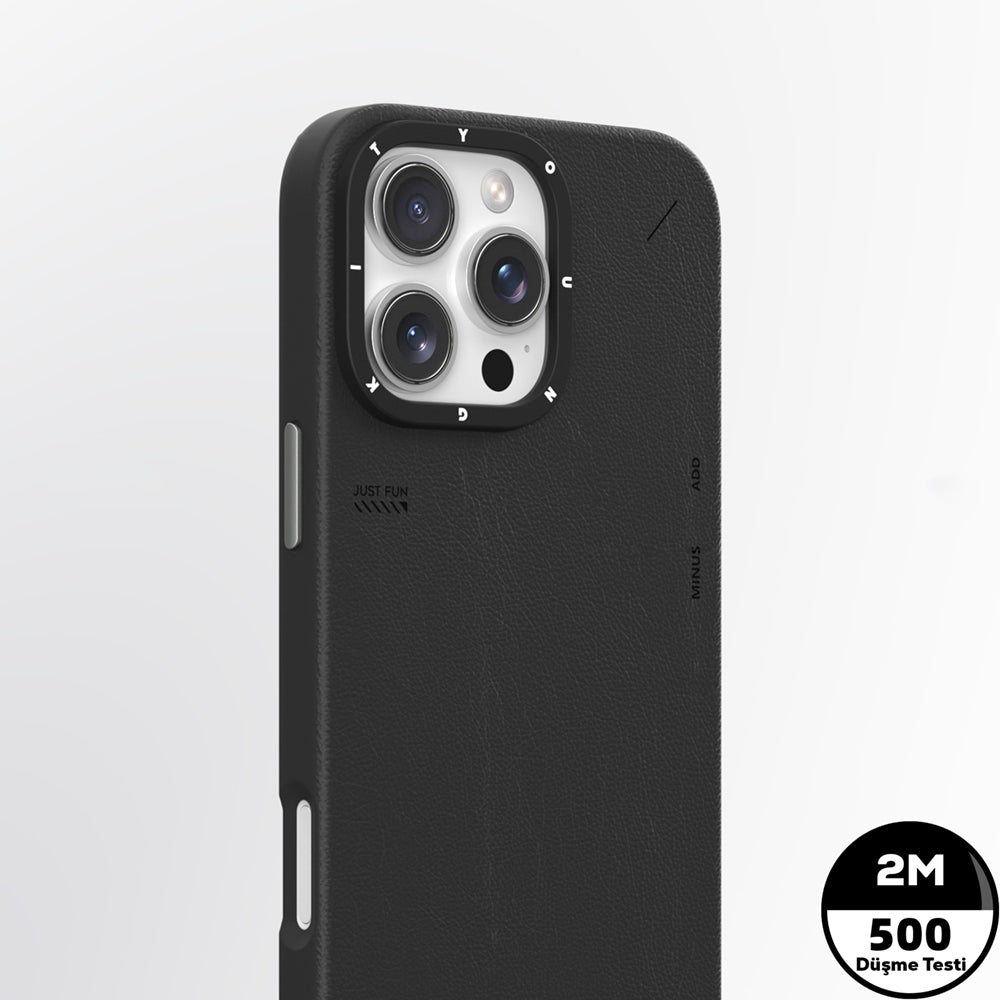 Youngkit Tech Fashion Serisi iPhone 15 Pro Max M-safe Şarj Özellikli Basit Mat Deri Desenli Kılıf