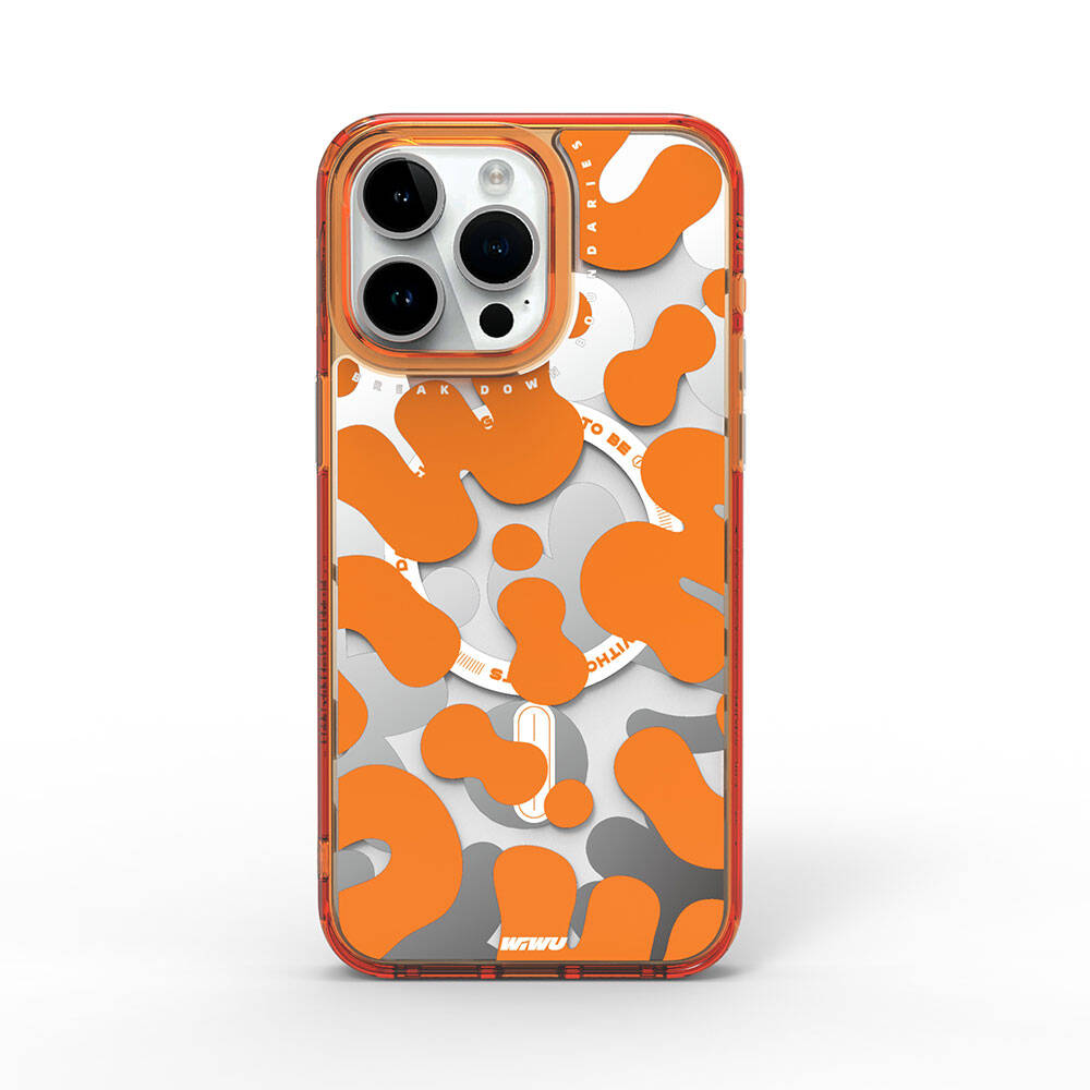 Wiwu Fluorescent G Serisi iPhone 15 Pro Max M-safe Şarj Özellikli Boya Desenli Telefon Kılıfı