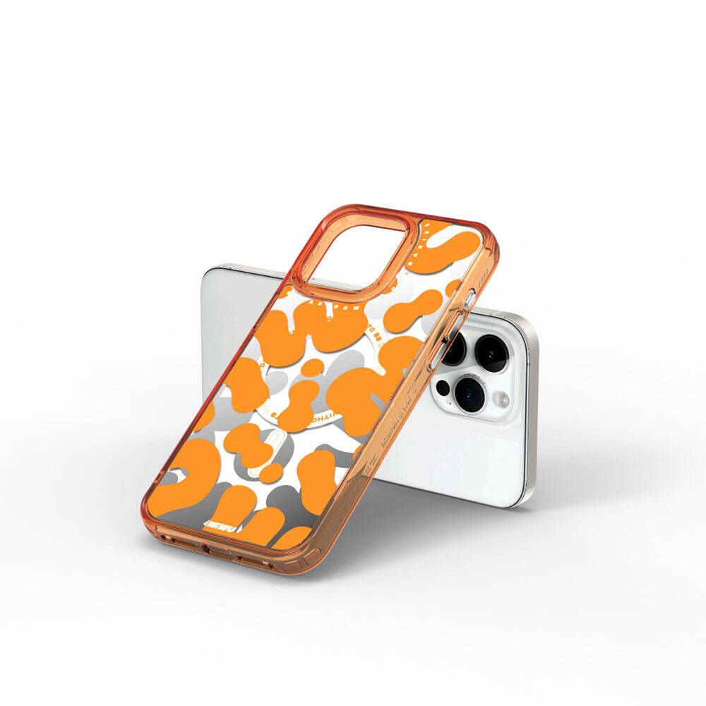 Wiwu Fluorescent G Serisi iPhone 15 Pro Max M-safe Şarj Özellikli Boya Desenli Telefon Kılıfı