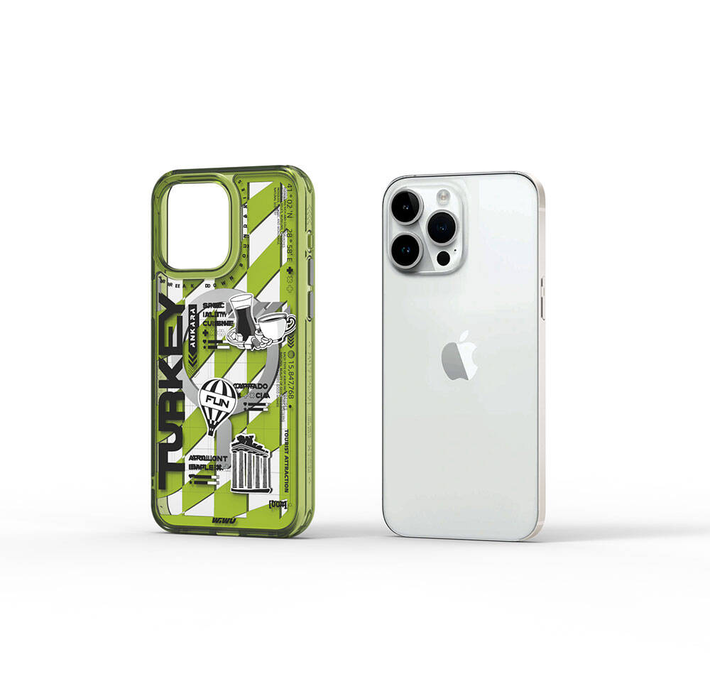 Wiwu Turkey A Serisi iPhone 15 Pro Max M-safe Şarj Özellikli Desenli Kılıf