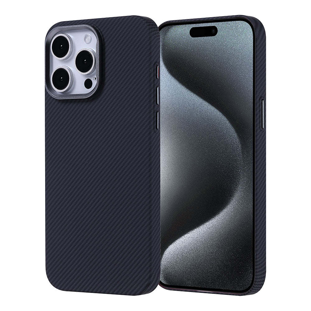 Cepax iPhone 15 Pro Max M-safe Şarj Özellikli Karbon Fiber Görünümlü Nekst Kılıf