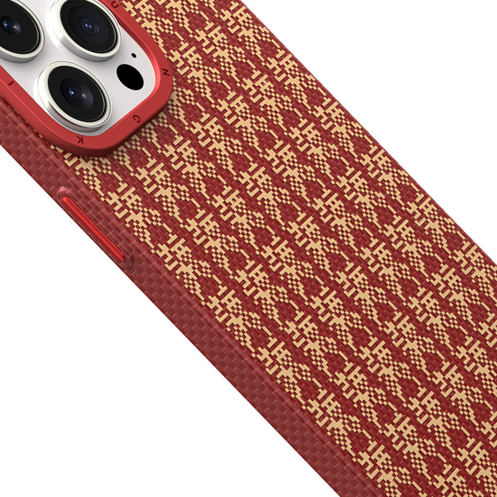 Youngkit Auspicious Loong Serisi iPhone 15 Pro Max M-safe Şarj Özellikli Kevlar 1500D Kılıf