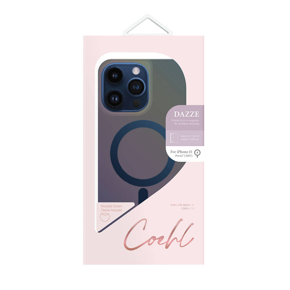 Coehl Dazze iPhone 15 Pro Max M-safe Şarj Özellikli Mistik Mor Renkli Telefon Kılıfı