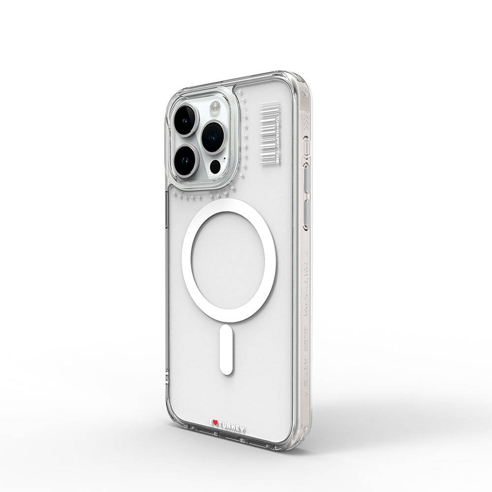 Wiwu Turkey D Serisi iPhone 15 Pro Max M-safe Şarj Özellikli Şeffaf Transparan Telefon Kılıfı