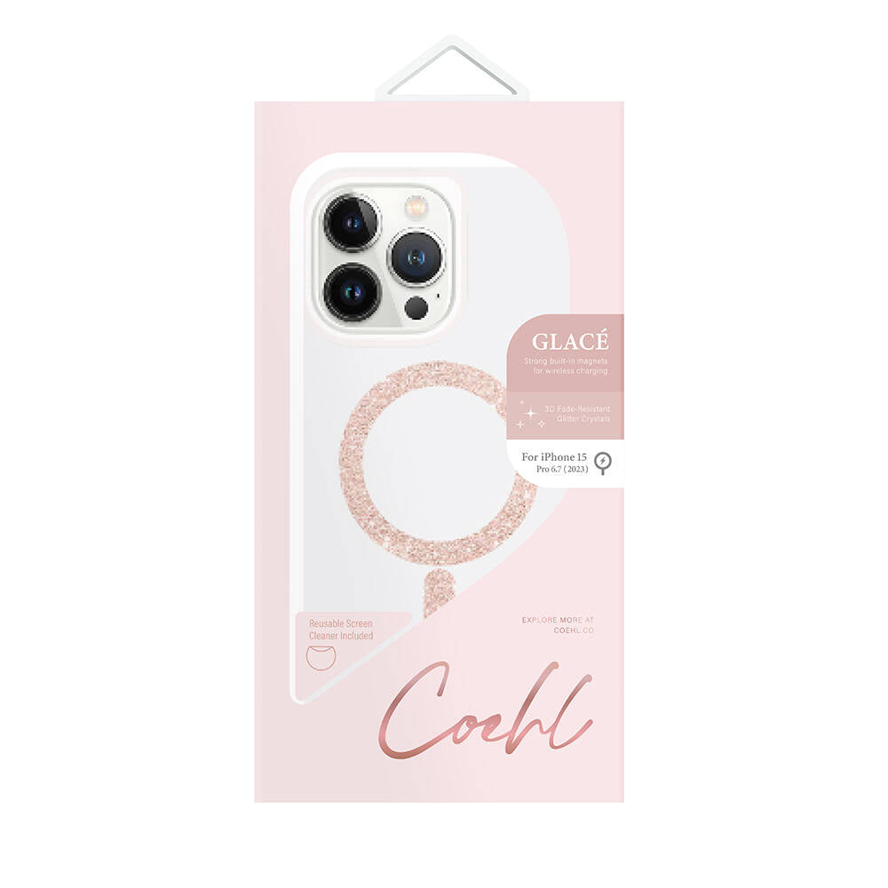 iPhone 15 Pro Max Kılıf M-safe Şarj Özellikli Simli Magnetik Coehl Glace Kılıf
