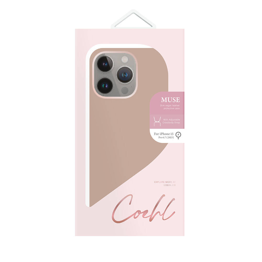 Coehl Muse iPhone 15 Pro Max M-safe Şarj Özellikli Soft Arka Yüzey Askı İpli Telefon Kılıfı