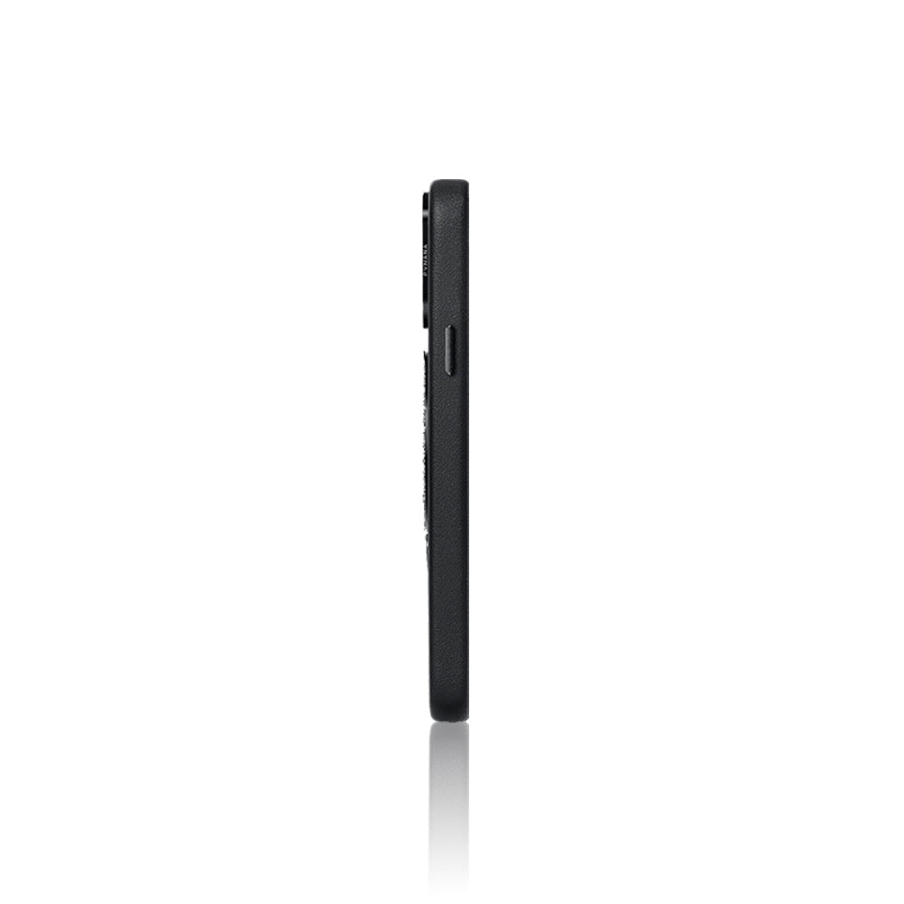 Pynana Dancing Circle Serisi iPhone 15 Pro Max M-safe Şarj Özellikli Standlı Suni Deri Tasarımlı Kılıf