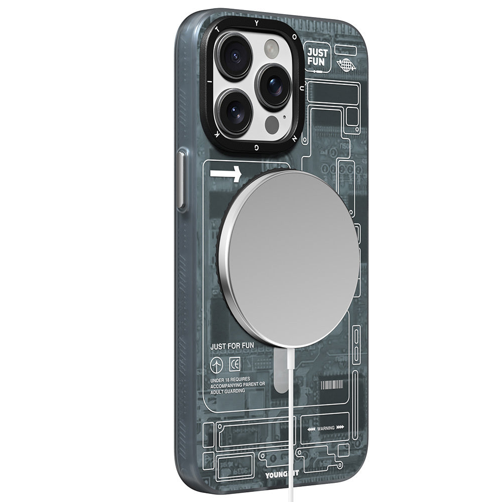 Youngkit 360° Standlı Technology Serisi iPhone 15 Pro Max M-safe Şarj Özellikli Kılıf