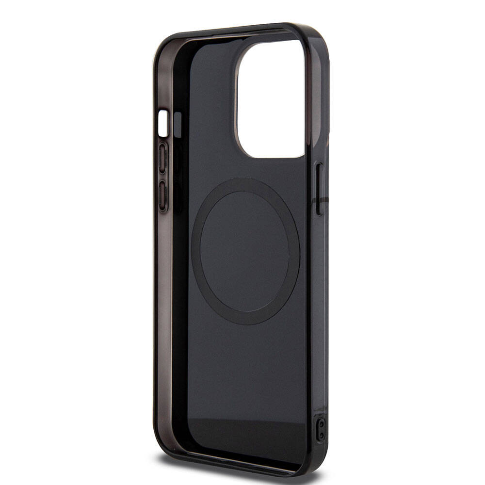 Mercedes Benz iPhone 15 Pro Max Orjinal Lisanslı M-safe Şarj Özellikli Çift Katmanlı Paralel Çizgi Desenli Kılıf